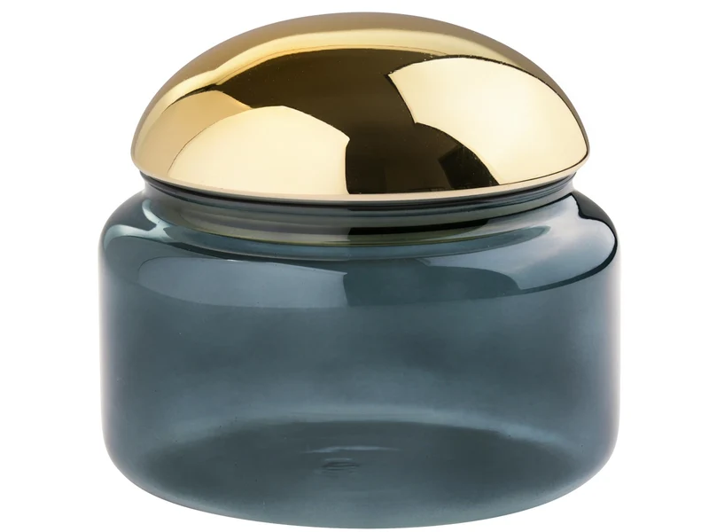 Giftcompany Voile Glasdose L blau/gold 12,5cm