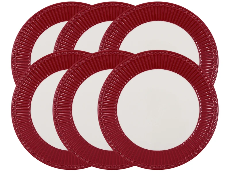 Greengate Alice Frühstücksteller claret red 23 cm Set6