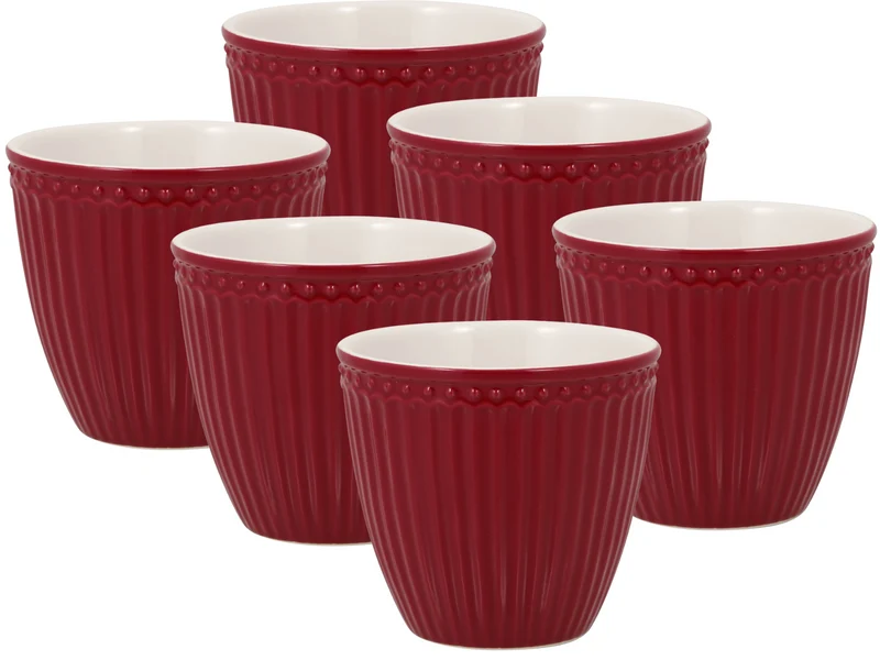 Greengate Alice Latte Cup claret red 0,35 l Set6