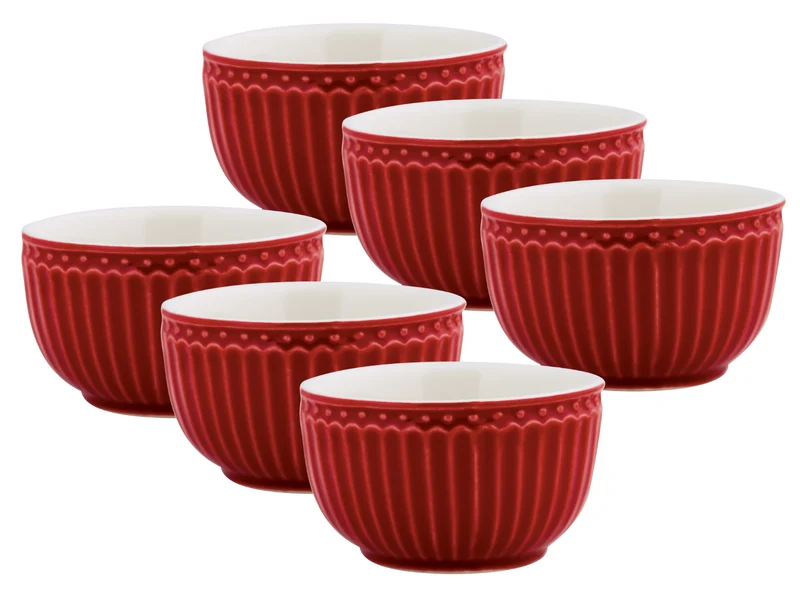 Greengate Alice Mini Bowl red 8,5 cm Set6