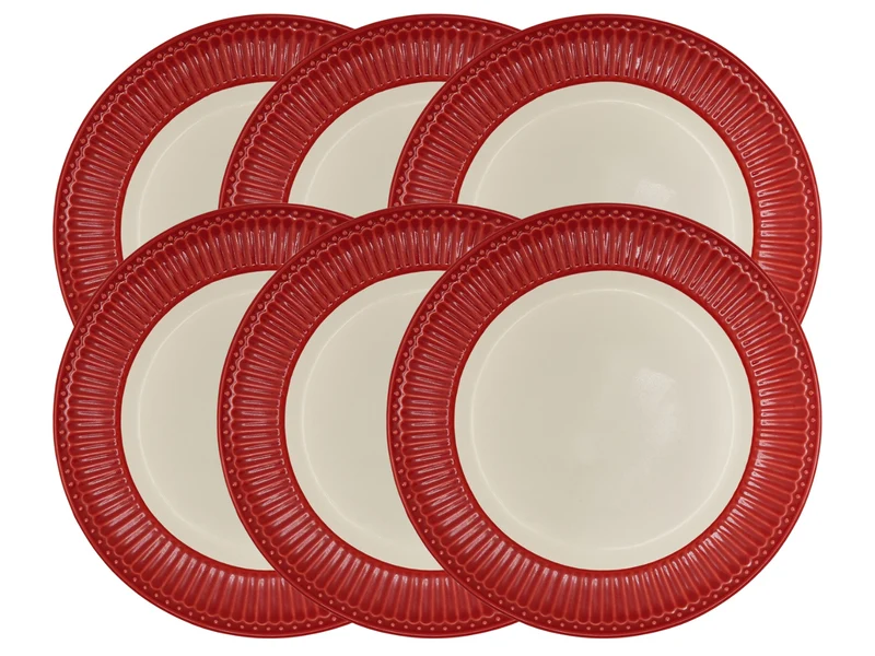 Greengate Alice Speiseteller red 26,5 cm Set6