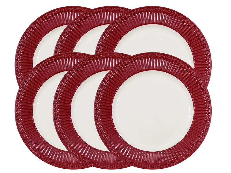 Greengate Alice Speiseteller claret red 26,5 cm Set6