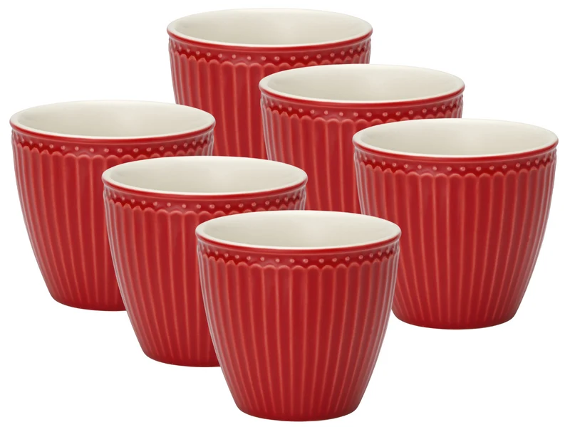 Greengate Alice Latte Cup red 0,3 l Set6