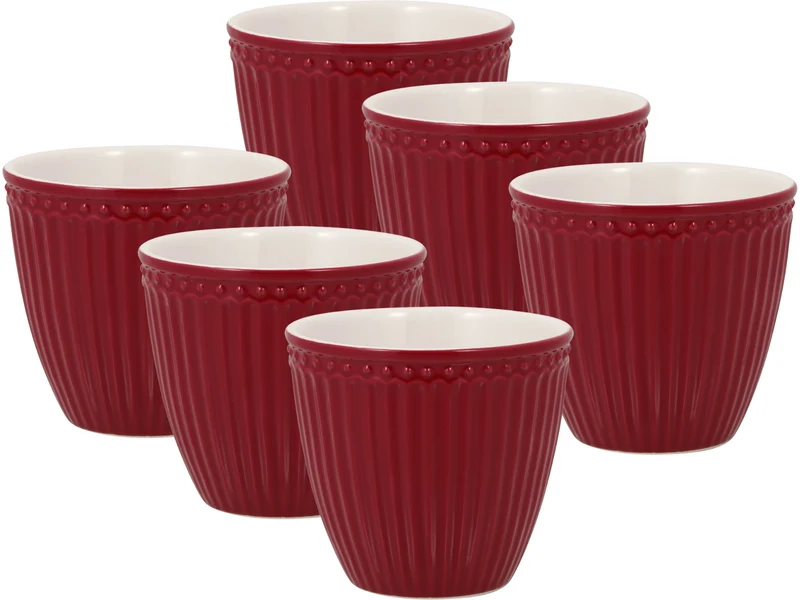 Greengate Alice Latte Cup claret red 0,35 l Set6
