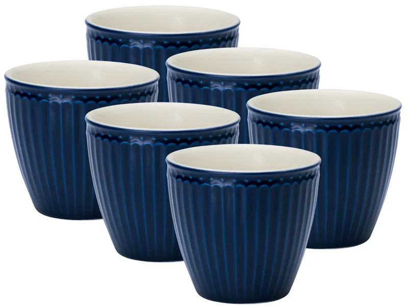 Greengate Alice Latte Cup dark blue 9 cm Set6