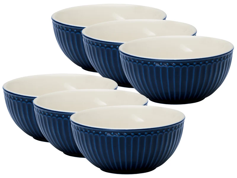 Greengate Alice Müslischale dark blue 14 cm Set6
