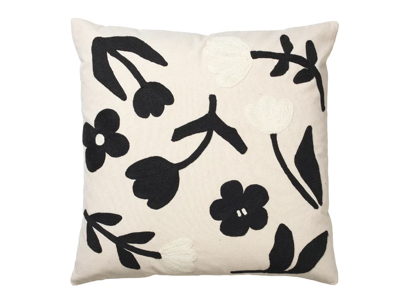 Broste Copenhagen Rosita Kissenbezug black/natural 50x50cm