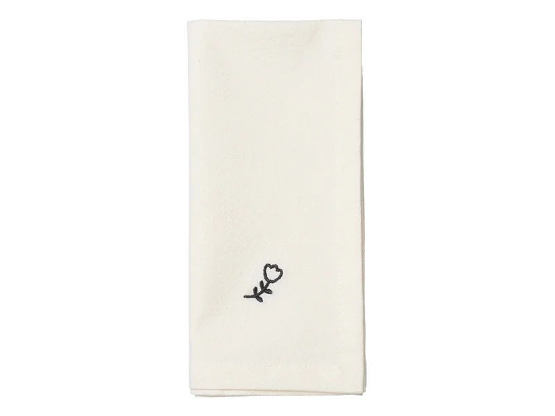 Broste Copenhagen Mai Stoffserviette black/off white 45x45cm (1 Stück)
