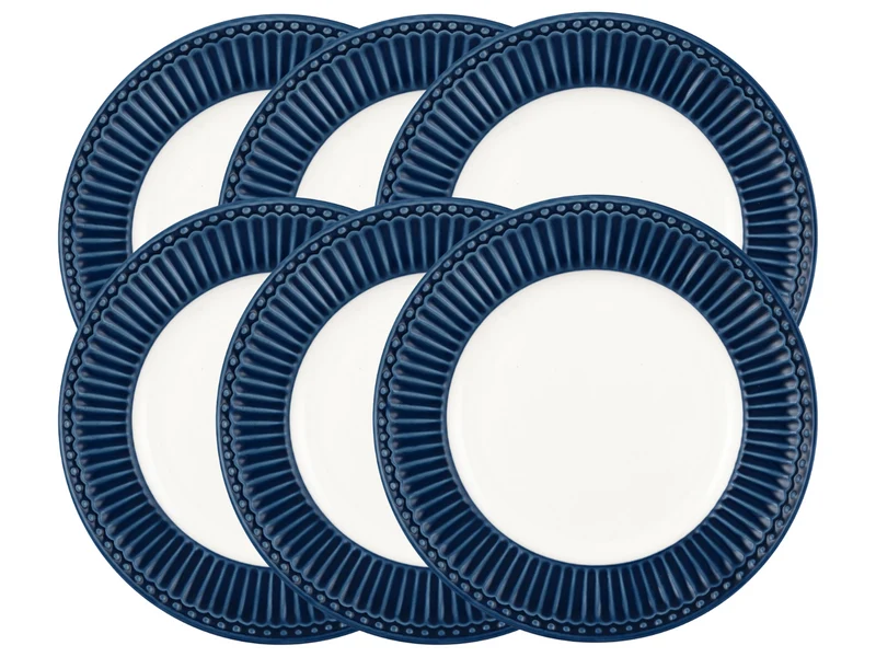 Greengate Alice Frühstücksteller klein dark blue 17,5cm Set6