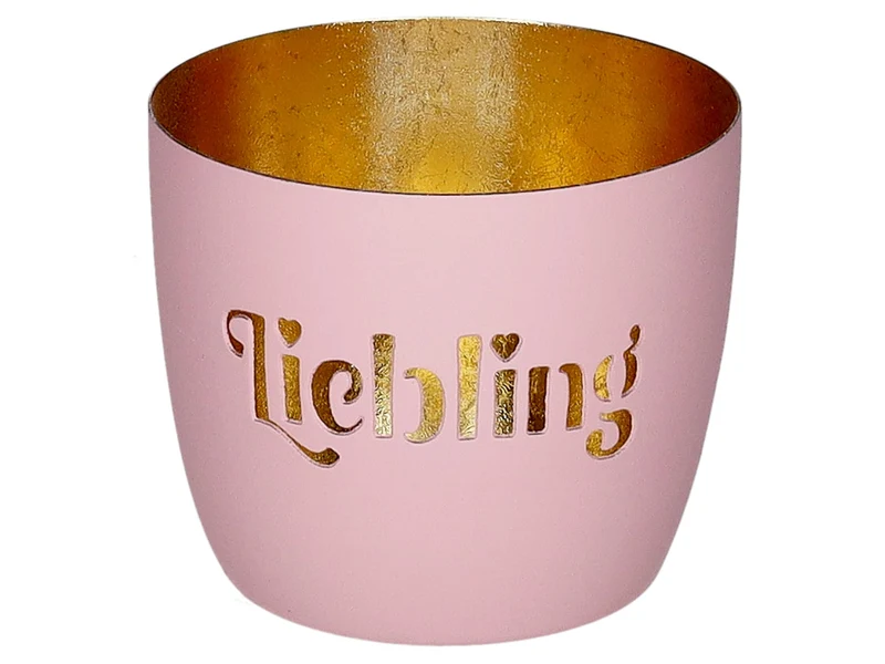 Giftcompany Madras Windlicht M Liebling rosa/gold 8,5cm