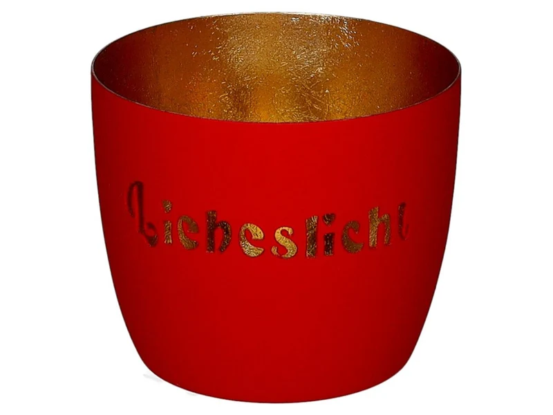 Giftcompany Madras Windlicht M Liebeslicht rot/gold 8,5cm