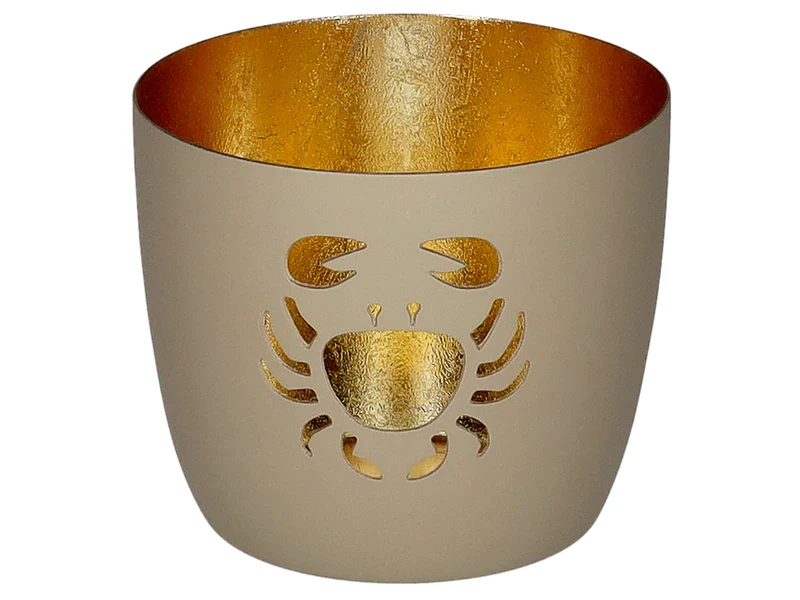 Giftcompany Madras Windlicht M Krabbe sandstone/gold 8,5cm