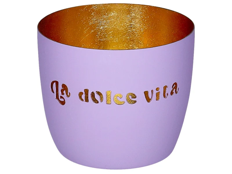 Giftcompany Madras Windlicht M La dolce vita lila/gold 8,5cm