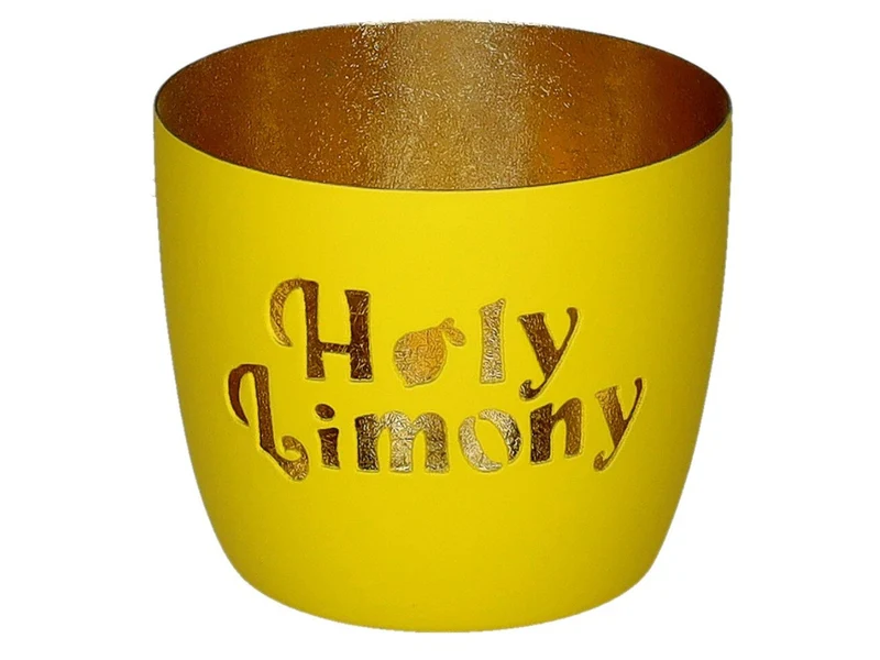 Giftcompany Madras Windlicht M Holy Limony neon gelb/gold 8,5cm