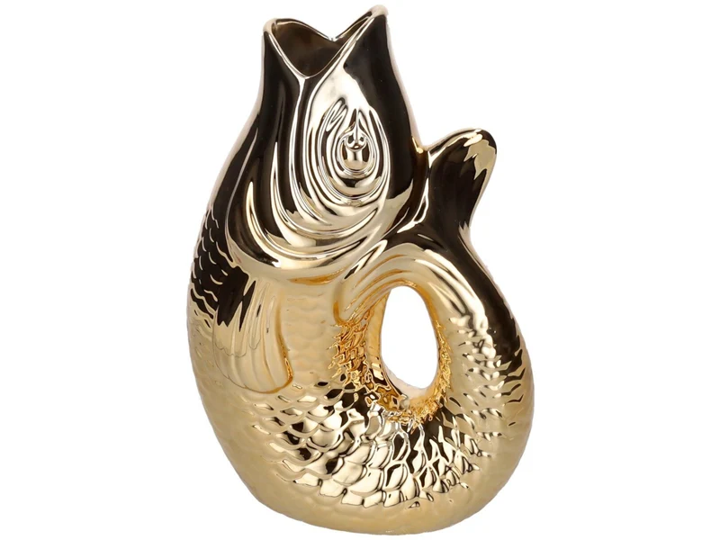 Giftcompany Monsieur Carafon Vase / Karaffe Fisch L gold 2,7l
