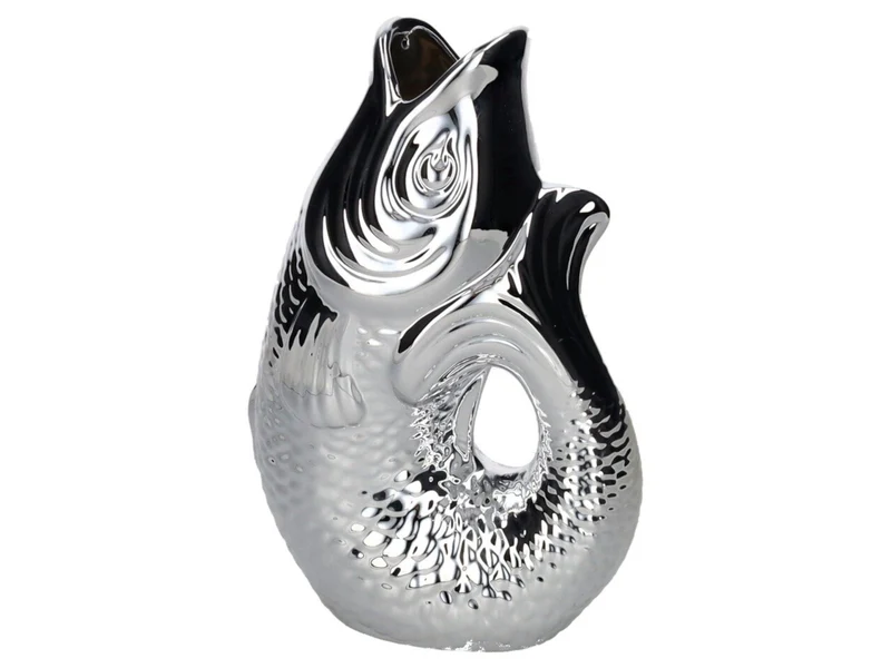 Giftcompany Monsieur Carafon Vase / Karaffe Fisch S silber 1,2l