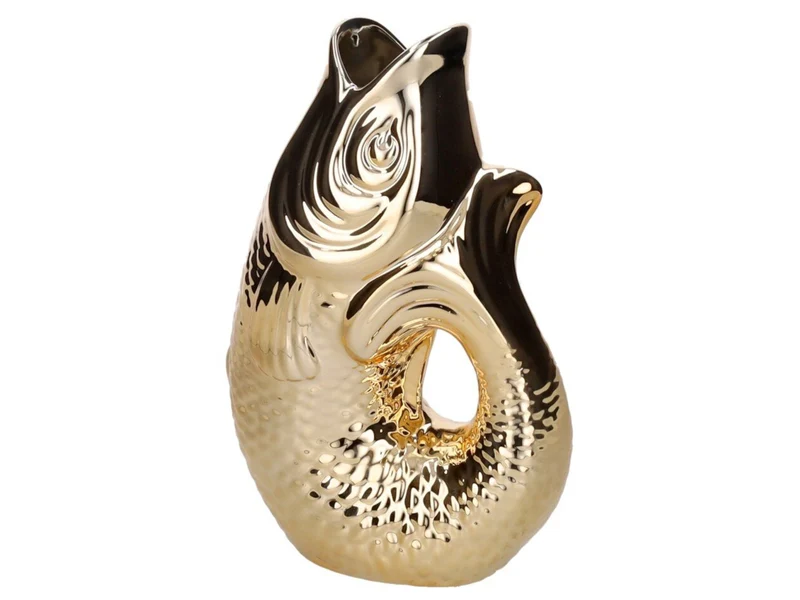 Giftcompany Monsieur Carafon Vase / Karaffe Fisch S gold 1,2l