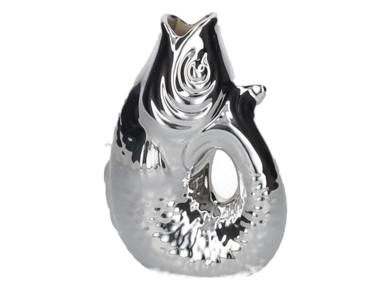 Giftcompany Monsieur Carafon Vase / Karaffe Fisch XS silber 0,2l