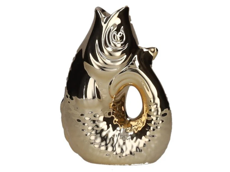 Giftcompany Monsieur Carafon Vase / Karaffe Fisch XS gold 0,2l