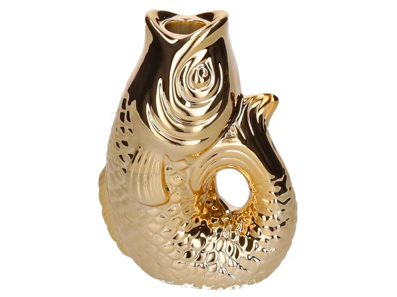 Giftcompany Monsieur Carafon Kerzenhalter Fisch S gold 16,2cm