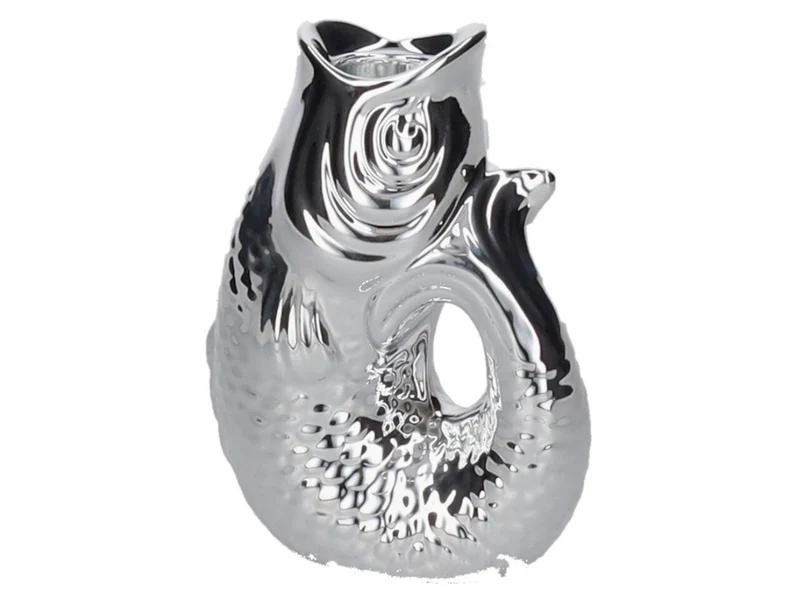 Giftcompany Monsieur Carafon Kerzenhalter Fisch XS silber 12,7cm