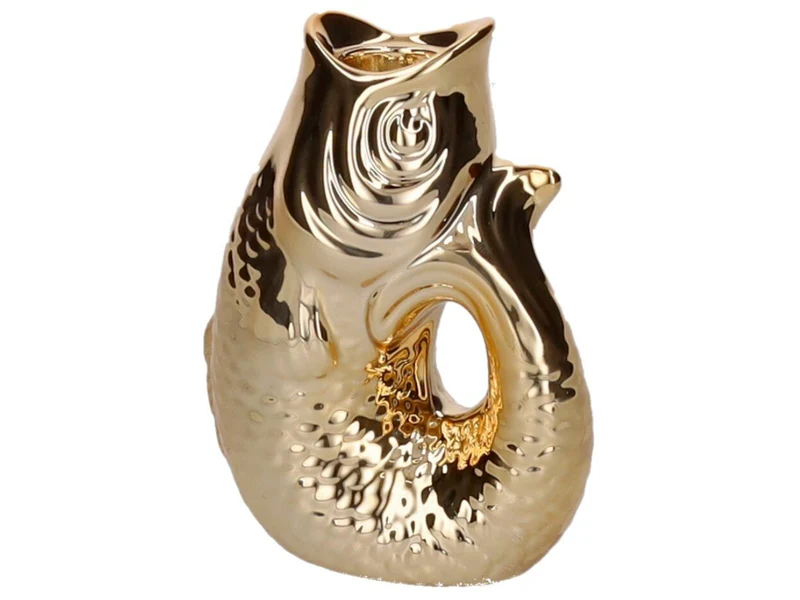 Giftcompany Monsieur Carafon Kerzenhalter Fisch XS gold 12,7cm