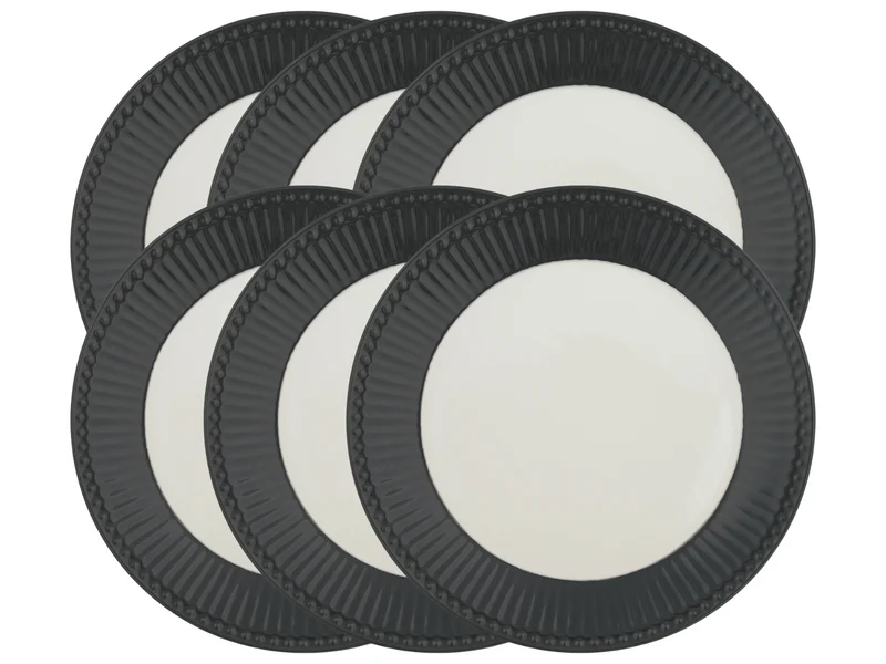Greengate Alice Speiseteller dark grey 26,5 cm Set6
