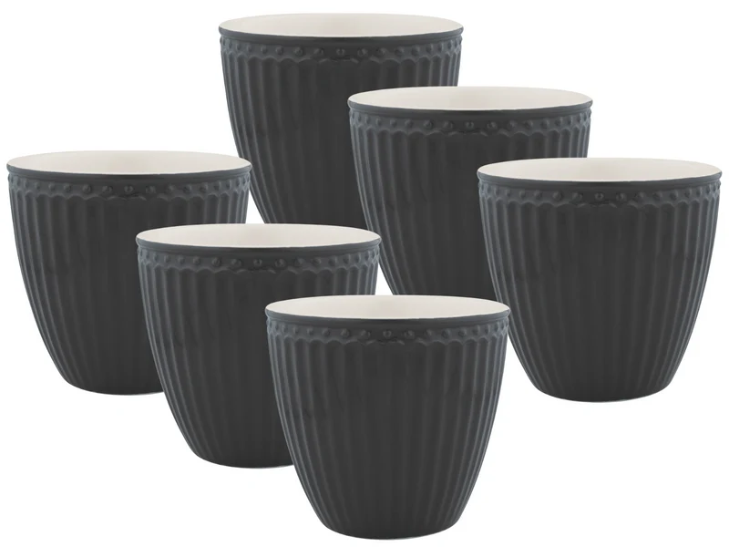 Greengate Alice Latte Cup dark grey 0,25 l Set6