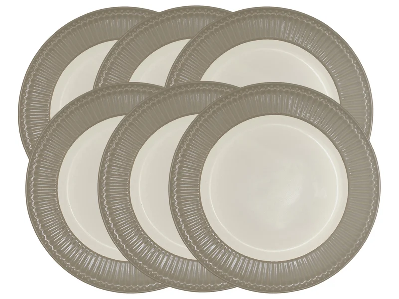 Greengate Alice Frühstücksteller warm grey 23 cm Set6