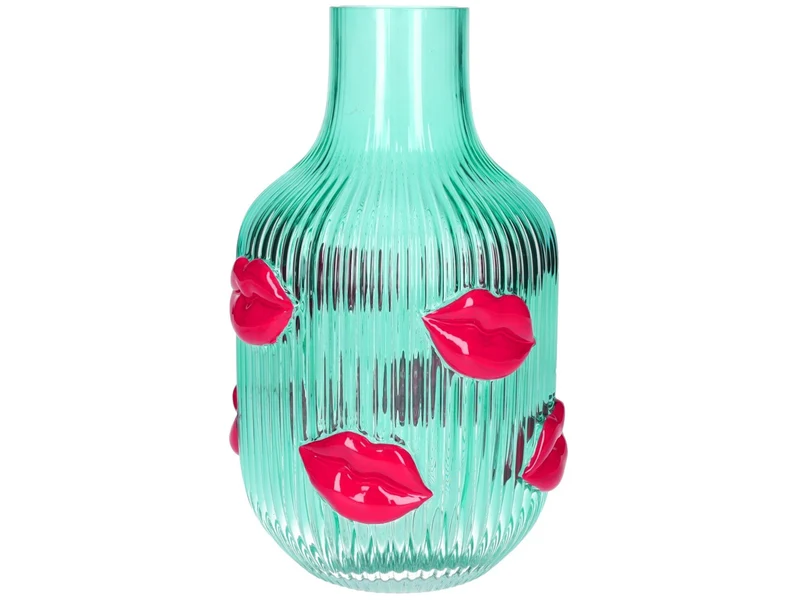 Giftcomany L'amour Vase Lippen türkis 25cm