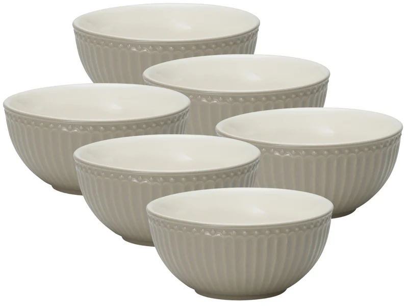 Greengate Alice Müslischale warm grey 14 cm Set6