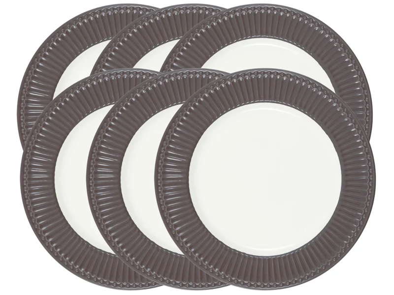 Greengate Alice Speiseteller dark chocolate 26,5 cm Set6