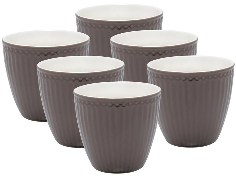 Greengate Alice Latte Cup dark chocolate 0,3 l Set6