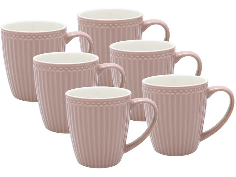 Greengate Alice Becher mit Henkel hazelnut brown 0,4l Set6