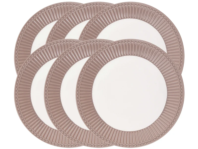 Greengate Alice Frühstücksteller hazelnut brown 23 cm Set6