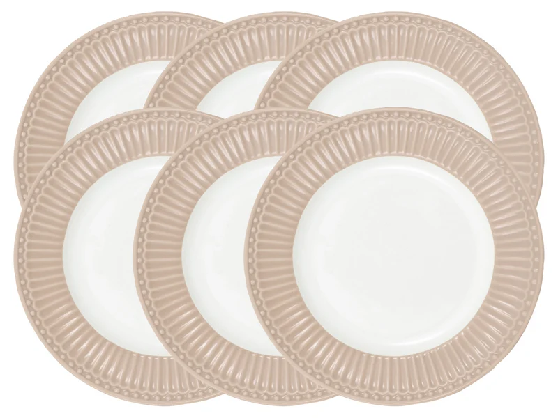 Greengate Alice Frühstücksteller klein creamy fudge 17,5cm Set6