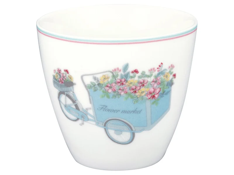 Greengate Portia Latte Cup flowers white 0,35l