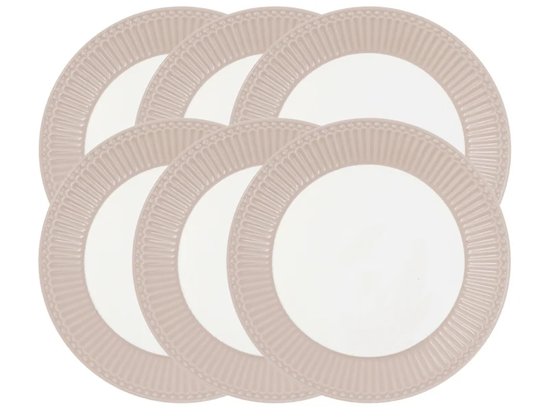 Greengate Alice Frühstücksteller creamy fudge 23cm Set6