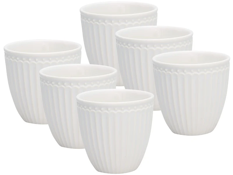 Greengate Alice Mini Latte Cup white 7cm Set6