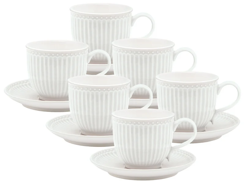 Greengate Alice Tasse mit Untertasse white 8,5cm Set6