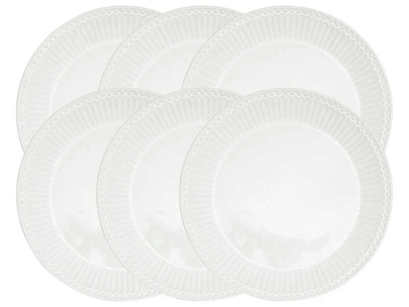 Greengate Alice Frühstücksteller white 23cm Set6