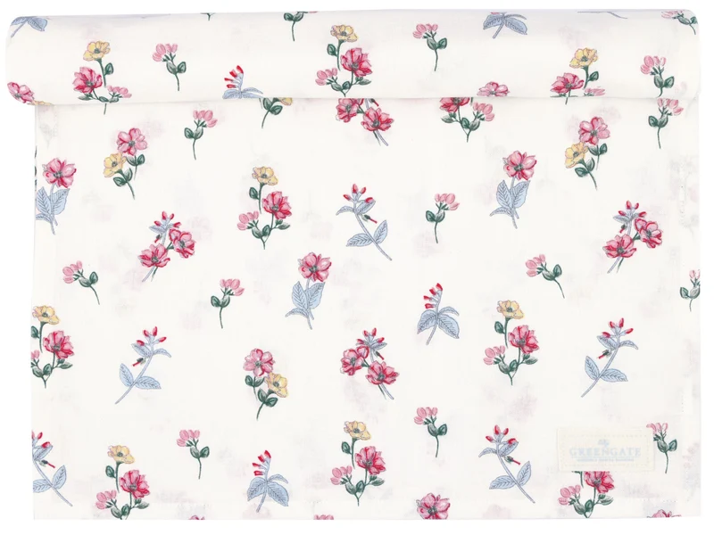 Greengate Portia Tischläufer white 140x45cm