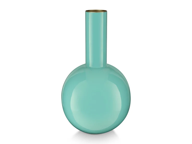 PIP STUDIO Vase Metal Small Bright Blue 15x26cm
