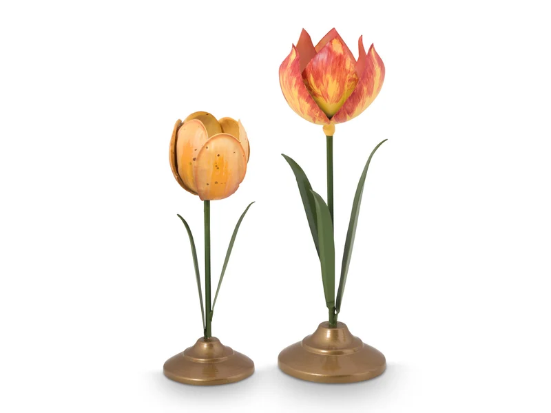 PIP STUDIO Metal Yellow Kerzenständer Set2