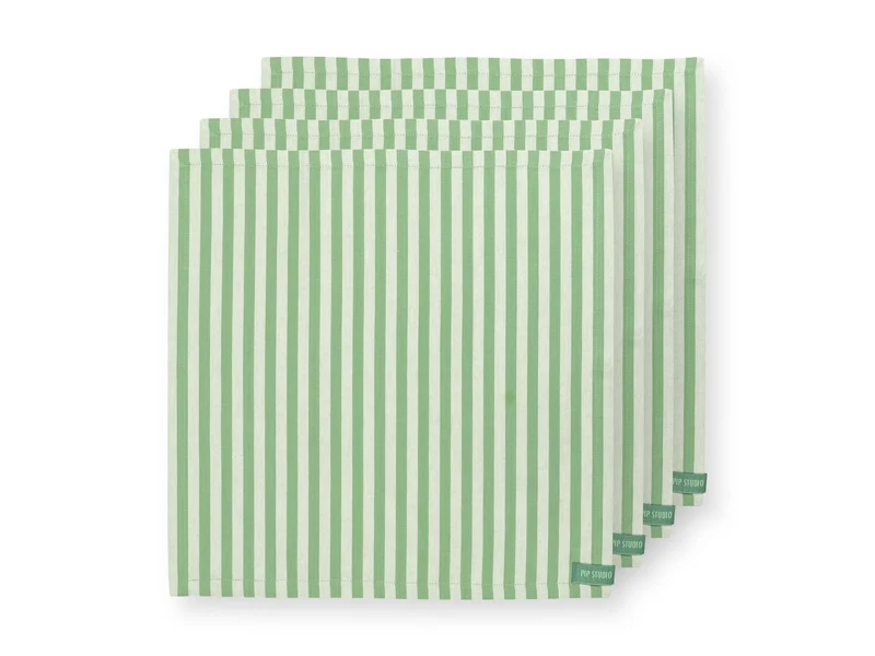 PIP STUDIO Royal Regal Flower Light Green Servietten 40x40cm Set4