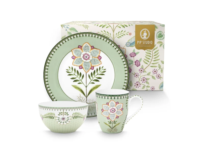 PIP STUDIO Lily&Lotus Light Green Frühstücksset Set3