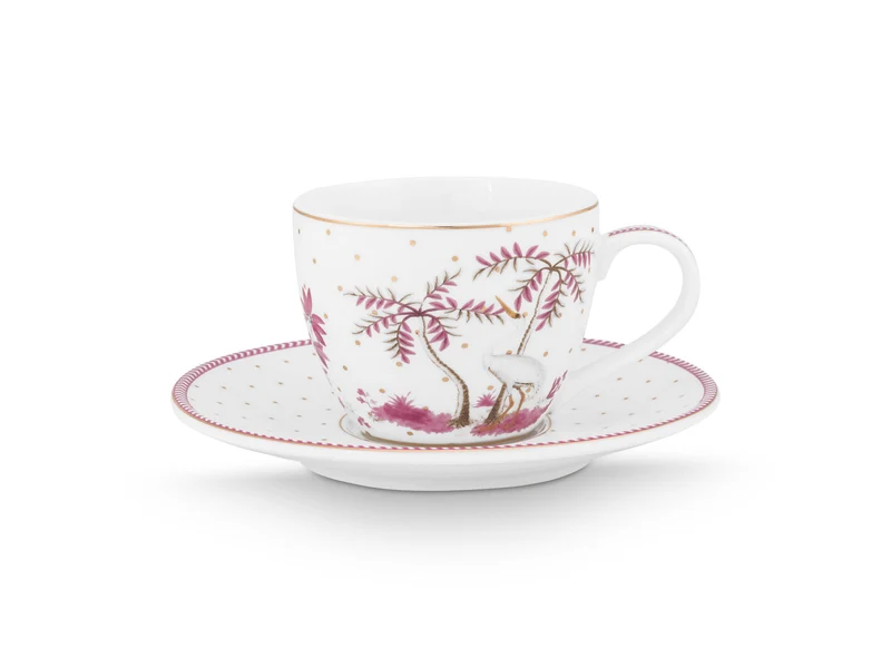 PIP STUDIO Jolie Dots Gold Pink Espressotasse mit Untertasse 120ml