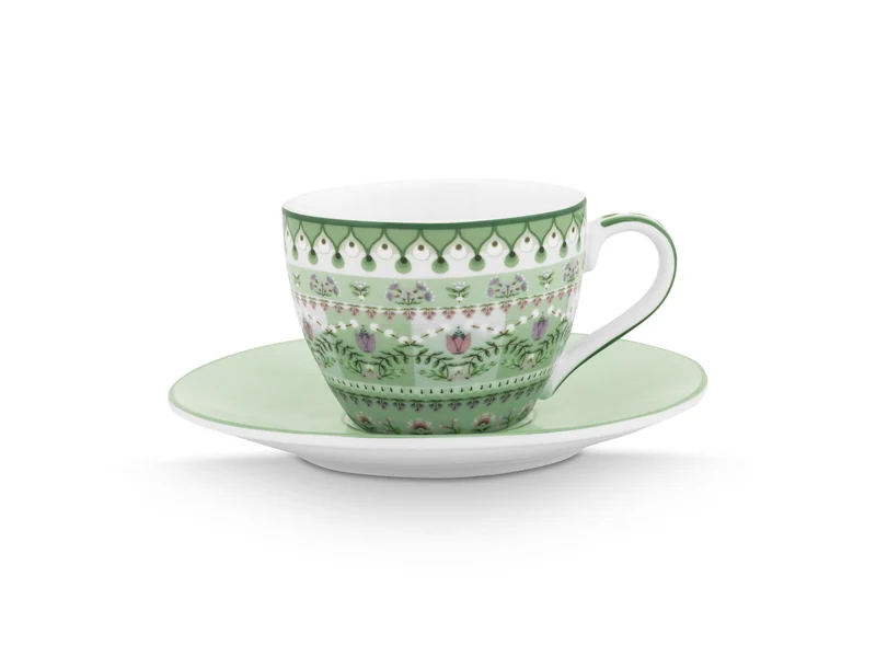 PIP STUDIO Lily&Lotus Moon Delight Light Green Espressotasse mit Untertasse 120ml