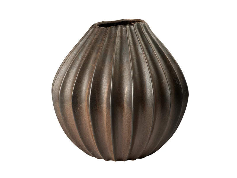 Broste Copenhagen Wide Vase Antique Brown XL 40cm