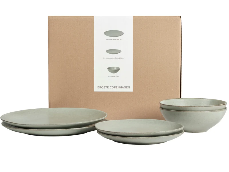 Broste Copenhagen NORDIC MARSH Geschirrset mittag für Zwei 6tlg